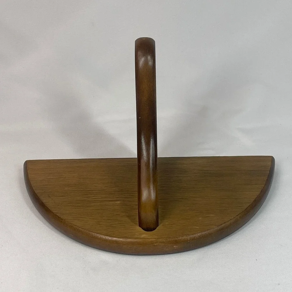 Vintage Wood Half Moon Floating Wall Shelf 10
